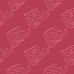 Red geometric ornament. Seamless pattern