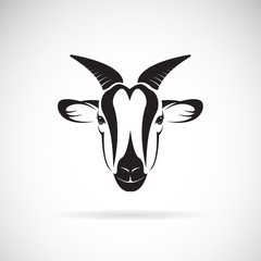 Vector of goat head design on white background. Wild Animals.