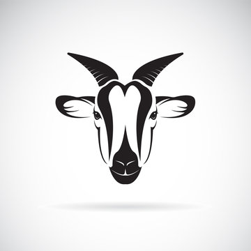 Vector of goat head design on white background. Wild Animals.