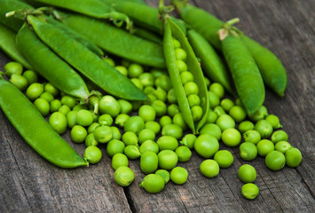 green peas on a table