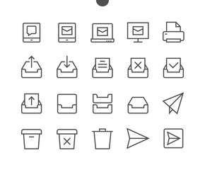 Email UI Pixel Perfect Well-crafted Vector Thin Line Icons 48x48 Ready for 24x24 Grid for Web Graphics and Apps with Editable Stroke. Simple Minimal Pictogram