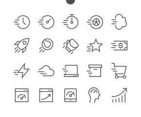 Fototapeta premium Speed UI Pixel Perfect Well-crafted Vector Thin Line Icons 48x48 Ready for 24x24 Grid for Web Graphics and Apps with Editable Stroke. Simple Minimal Pictogram