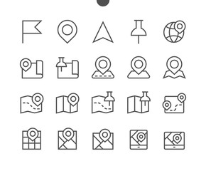 Maps UI Pixel Perfect Well-crafted Vector Thin Line Icons 48x48 Ready for 24x24 Grid for Web Graphics and Apps with Editable Stroke. Simple Minimal Pictogram