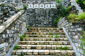 steps on old wall