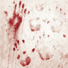 Bloody handprints on wall © KYNA STUDIO