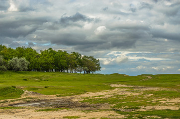 Obraz premium Cloudy landscape near Corbu, Romania