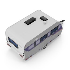 Travel Trailer Caravan on a white. 3D illustration