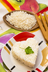 rice dish with heart shape