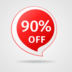 Discount Sticker with 90% Off