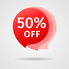 Discount Sticker with 50% Off