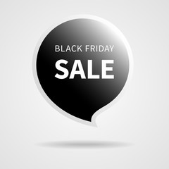 Black Friday Sale Black Tag Isolated Vector Illustration