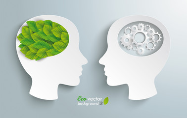 Two Heads Gears Eco Green Leaves