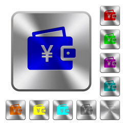 Obraz premium Yen wallet rounded square steel buttons