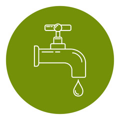 Water tap icon in thin line style