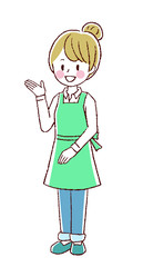 エプロン姿の女性　紹介