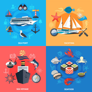 Nautical Concept  Icons Set