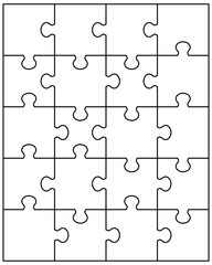 Fototapeta premium Illustration of separate parts of white puzzle