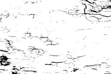 Distressed halftone grunge black and white vector texture -old wood bark texture background with cracks for creation abstract vintage design effect with noise and grain