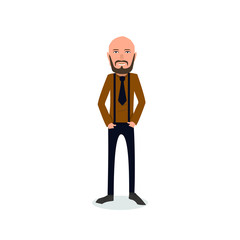 funny and cool cartoon guy in casual clothes, gesturing. Vector illustration, Hipster Style