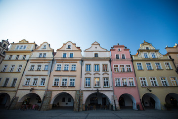 Fototapeta na wymiar Buildings at Jelenia Gora main square, Poland