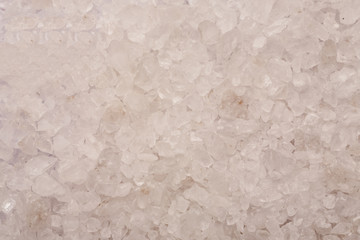 White sea salt crystals macro shot, abstract texture