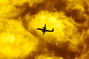 Aircraft Passenger take off  shot at sunset time