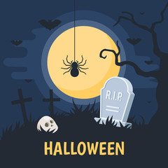 Halloween background with full moon