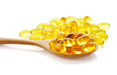 fish oil on white background