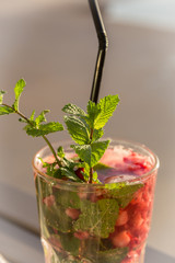 traditional Brazilian alcoholic cocktail, strawberry caipirinha