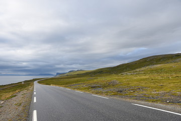 Norwegen, Norge, Nordkapp, Nordkap, Finnmark, Fjord, Prosangerfjord, Straße, Europastraße, E69,...