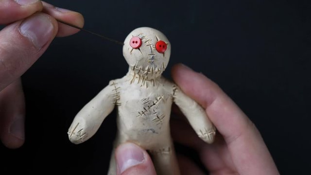 Voodoo Doll. Illustration of headtache.