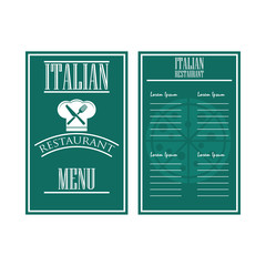 italian folding menu brochures and flyer for restaurant or cafe. vector illustration