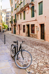 bicycle on the old streets of Padova, Italy