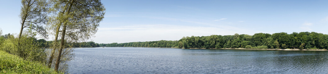 Fußgängerbrücke, Hullerner See, Talsperre Hullern, Naturpark Hohe Mark, Münsterland, Nordrhein-Westfalen, Deutschland, Europa