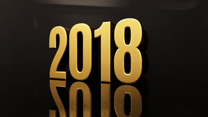 Happy New Year 2018 Text Design 3D Illustration