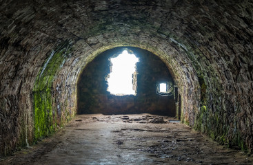 Interior sight in Dunnottar Castle, near Stonehaven, Scotland.