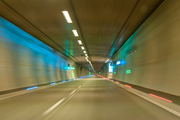high speed through tunnel - intentionally blurry