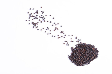 Black pepper isolated on white background