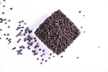 Black pepper isolated on white background