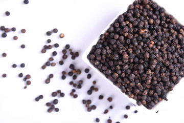 Black pepper isolated on white background