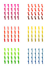 Set of colored brush strokes