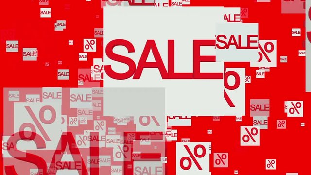 Sale concept on red color