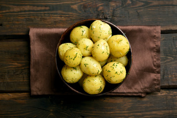 Boiled potatoes with dill