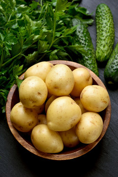 Organic fresh raw potatoes