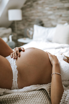 Pregnant woman at spa