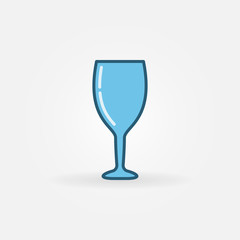 Blue wine glass colorful icon