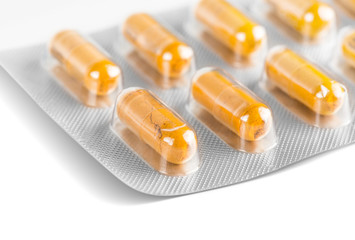 Drug prescription for treatment medication close up