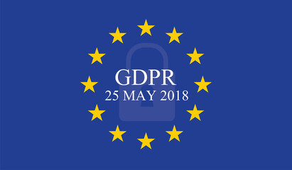 General Data Protection Regulation (GDPR) with padlock