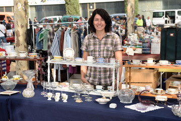woman at a flea market shop