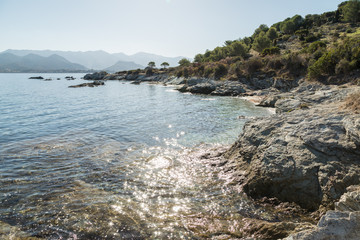 Rocky coastline of Desert des Agriates in Corsica